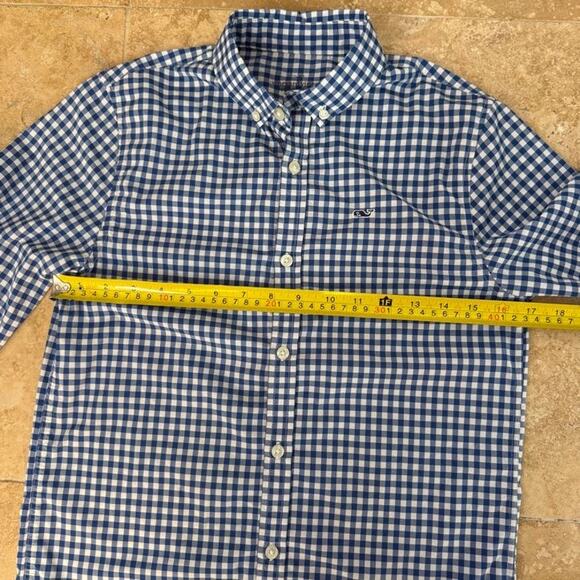 Vineyard Vines Boys Gingham Button Down Shirt Size M Long Sleeve Preppy Classic - Picture 5 of 7